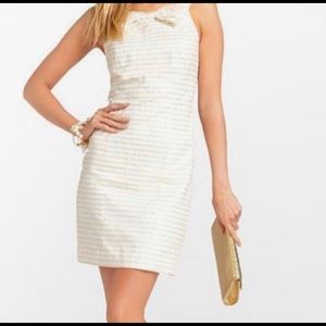 Lilly Pulitzer Cream & Gold Bow Dress